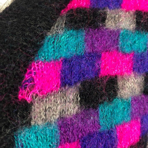 Classiques Vintage Sweater Purple Pink Blue Gray Mohair Wool Cardigan M - Picture 6 of 10
